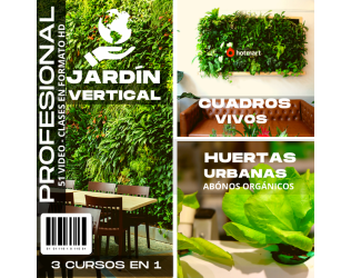 3 Cursos en 1: Jardín Vertical Profesional, Cuadros Vivos y Huertas Verticales