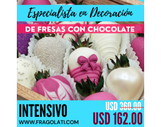 Curso Intensivo Especialista en Decoración de Fresas con Chocolate Premium