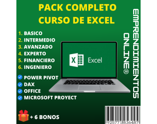 Pack Completo Curso de Excel + 6 Bonos de Regalo