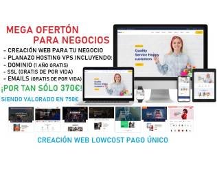 Web LowCost de Negocio con Hosting y Dominio + Emails + SSL Gratuitos