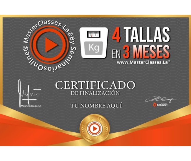 4 Tallas en 3 Meses