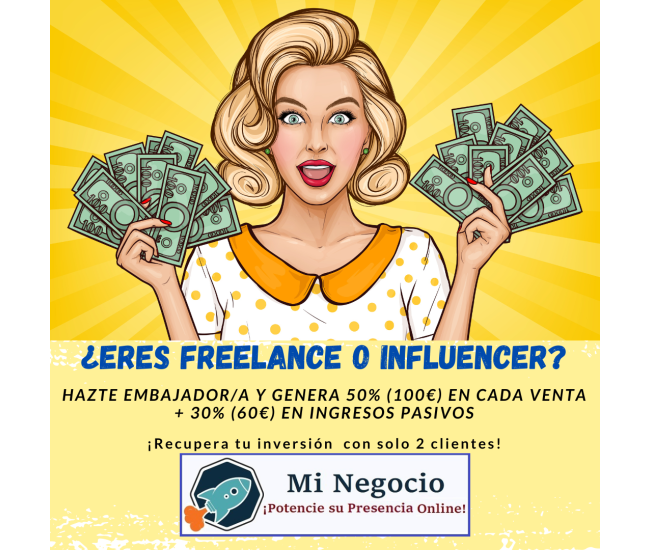 Únete a Mi-Negocio.eu. Aumenta tus Ganancias como Freelance o Influencer
