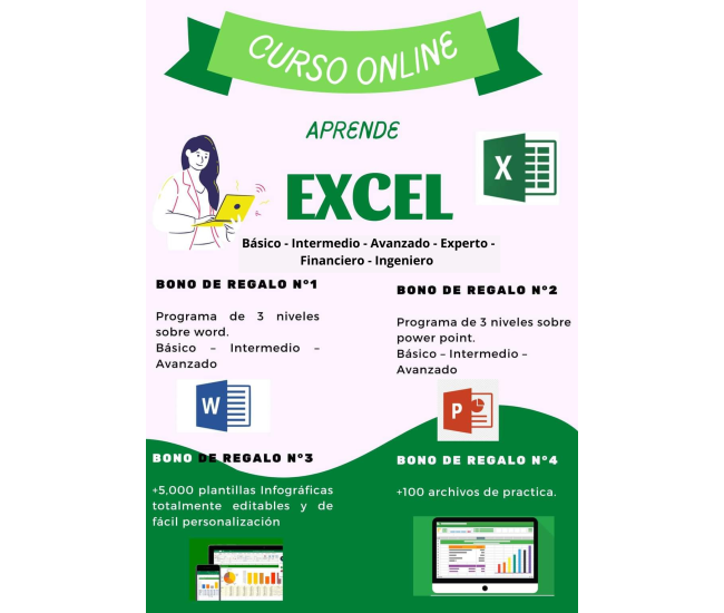 Pack Completo Curso de Excel + 6 Bonos de Regalo